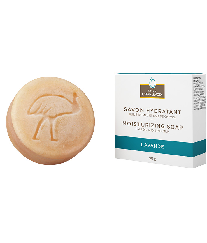 Savon hydratant à l'huile d'émeu lavande